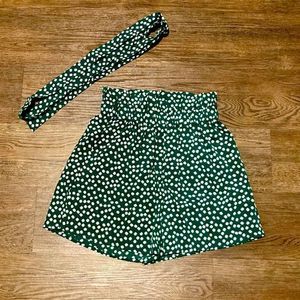 Dilgul casual elastic high waisted striped summer shorts women with pockets XS